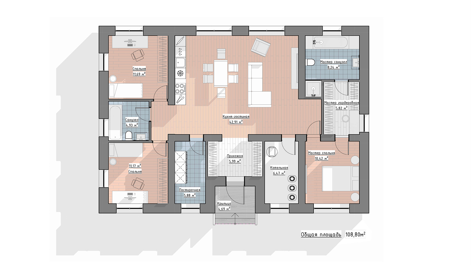 Планировка 1 этаж