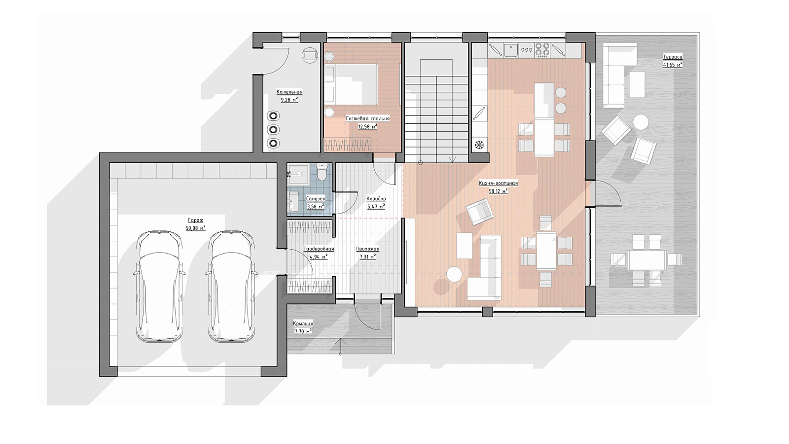 Планировка 1 этаж