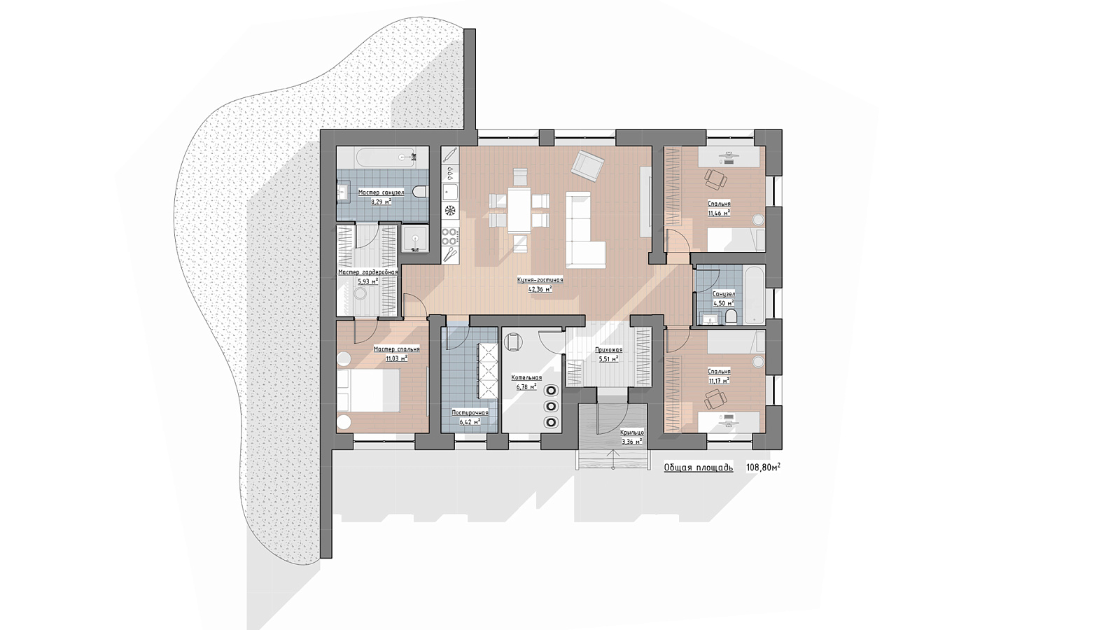 Планировка 1 этаж