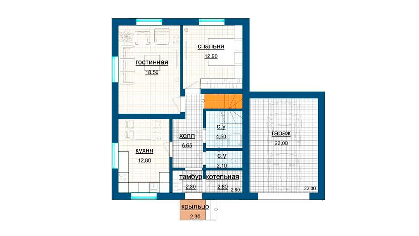 Планировка 1 этаж