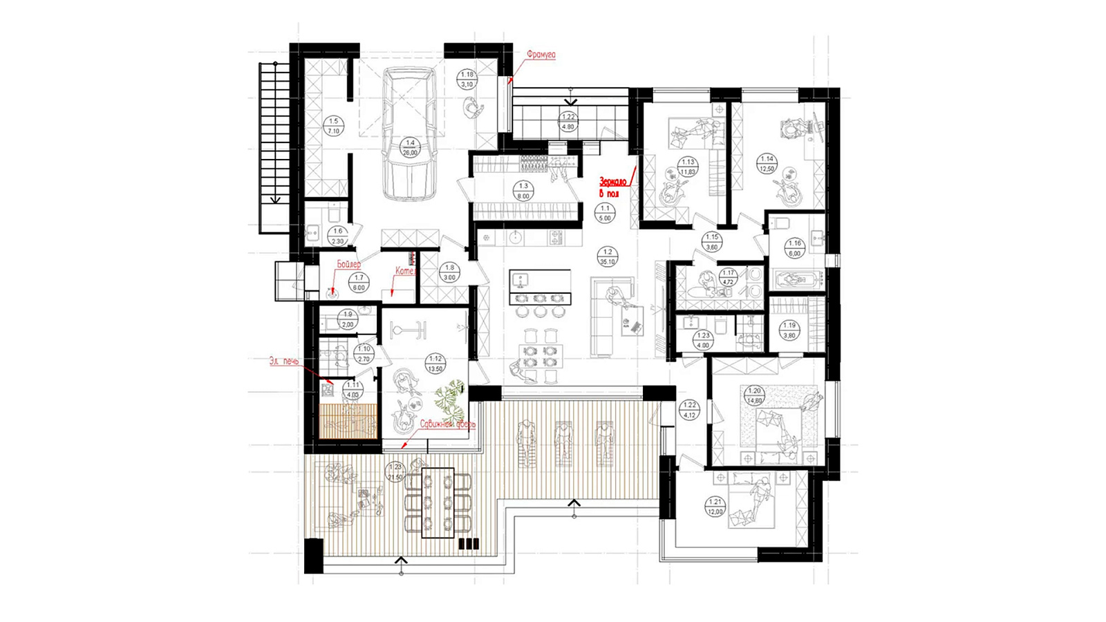 Планировка 1 этаж