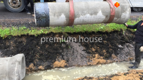 Устройство вьезда на участок. Укладка трубы ж.б. - 6