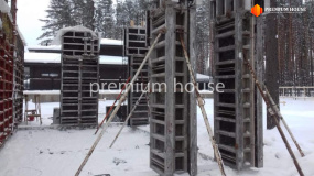 Прогрев бетона. Монолитные стены и колонны 1-го этажа. Дом Райт - 3