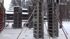 Прогрев бетона. Монолитные стены и колонны 1-го этажа. Дом Райт - 3