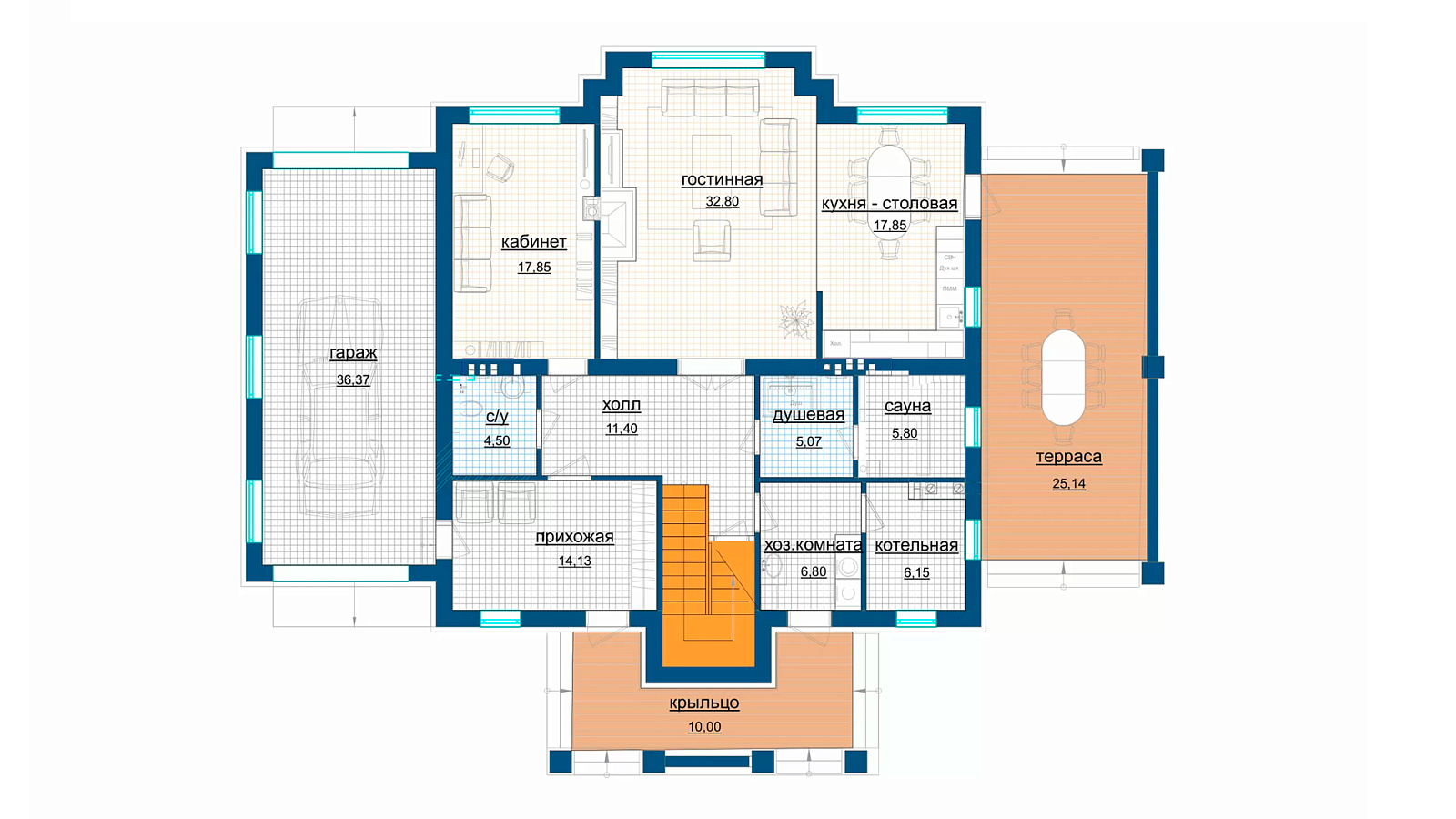 Планировка 1 этаж