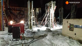 Прогрев бетона. Монолитные стены и колонны 1-го этажа. Дом Райт - 4