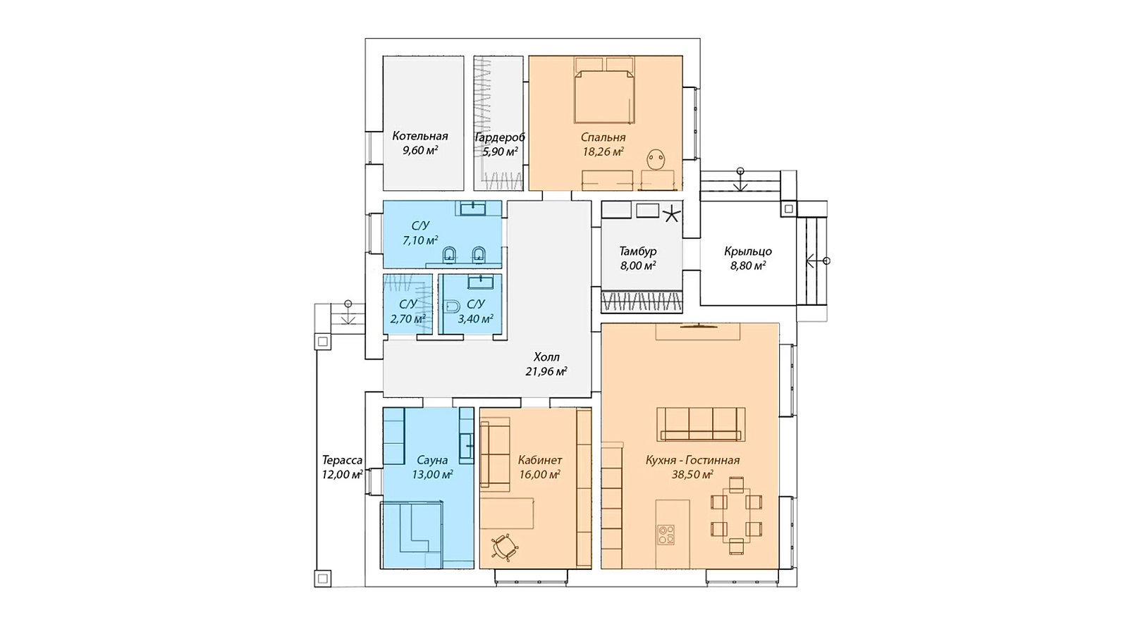 Планировка 1 этаж