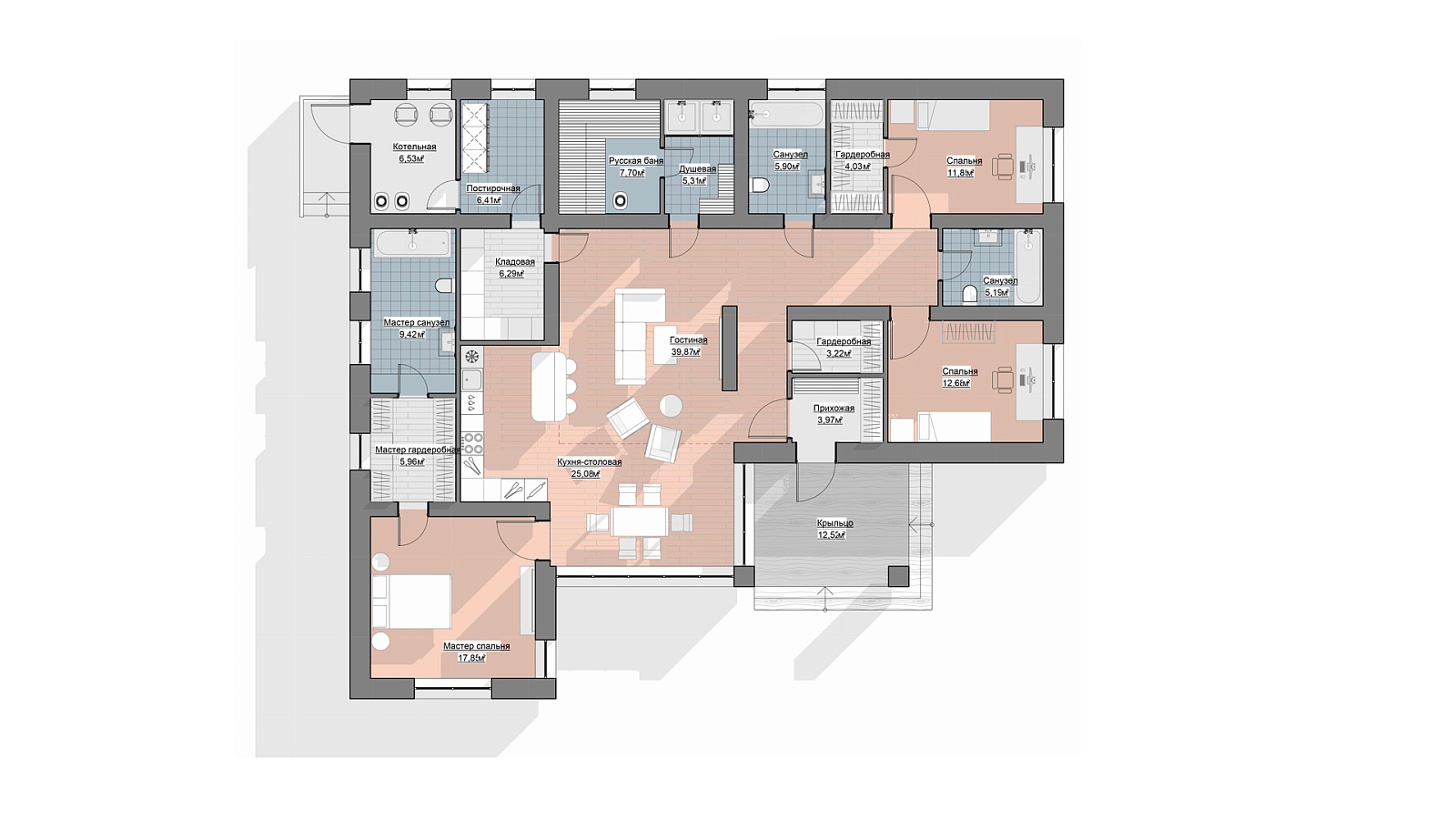 Планировка 1 этаж