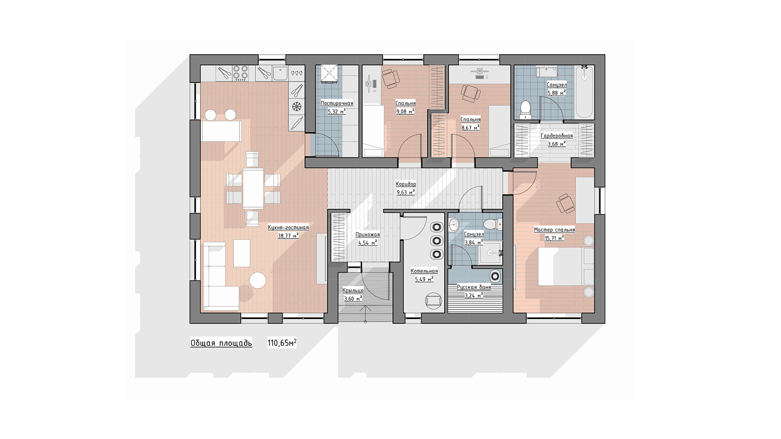 Планировка 1 этаж