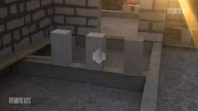 Стены газобетон бани. Охта с баней - 6