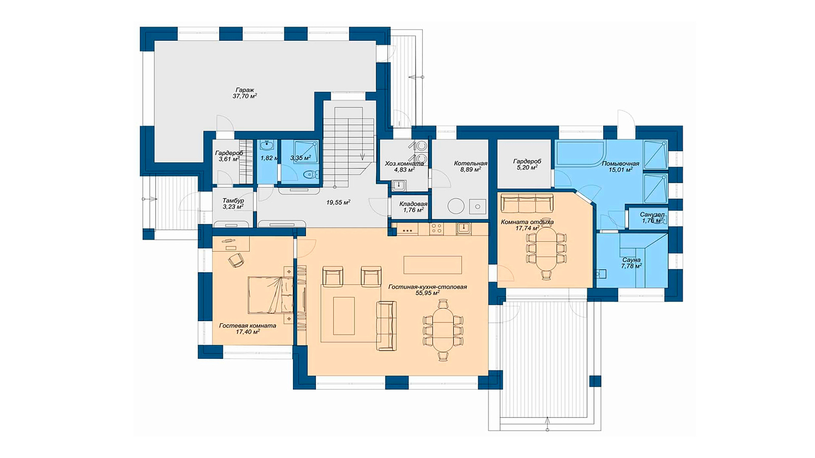 Планировка 1 этаж