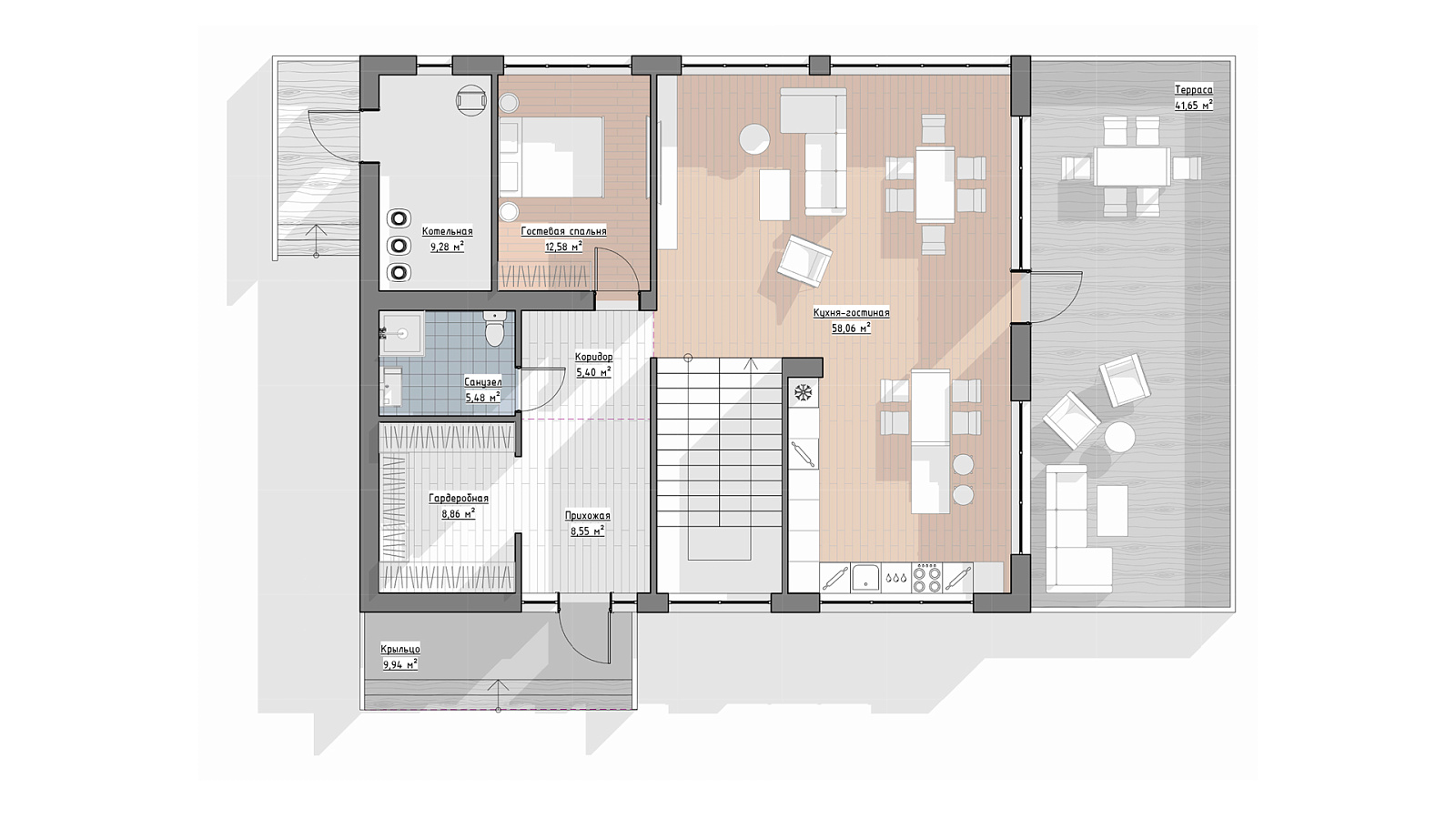 Планировка 1 этаж