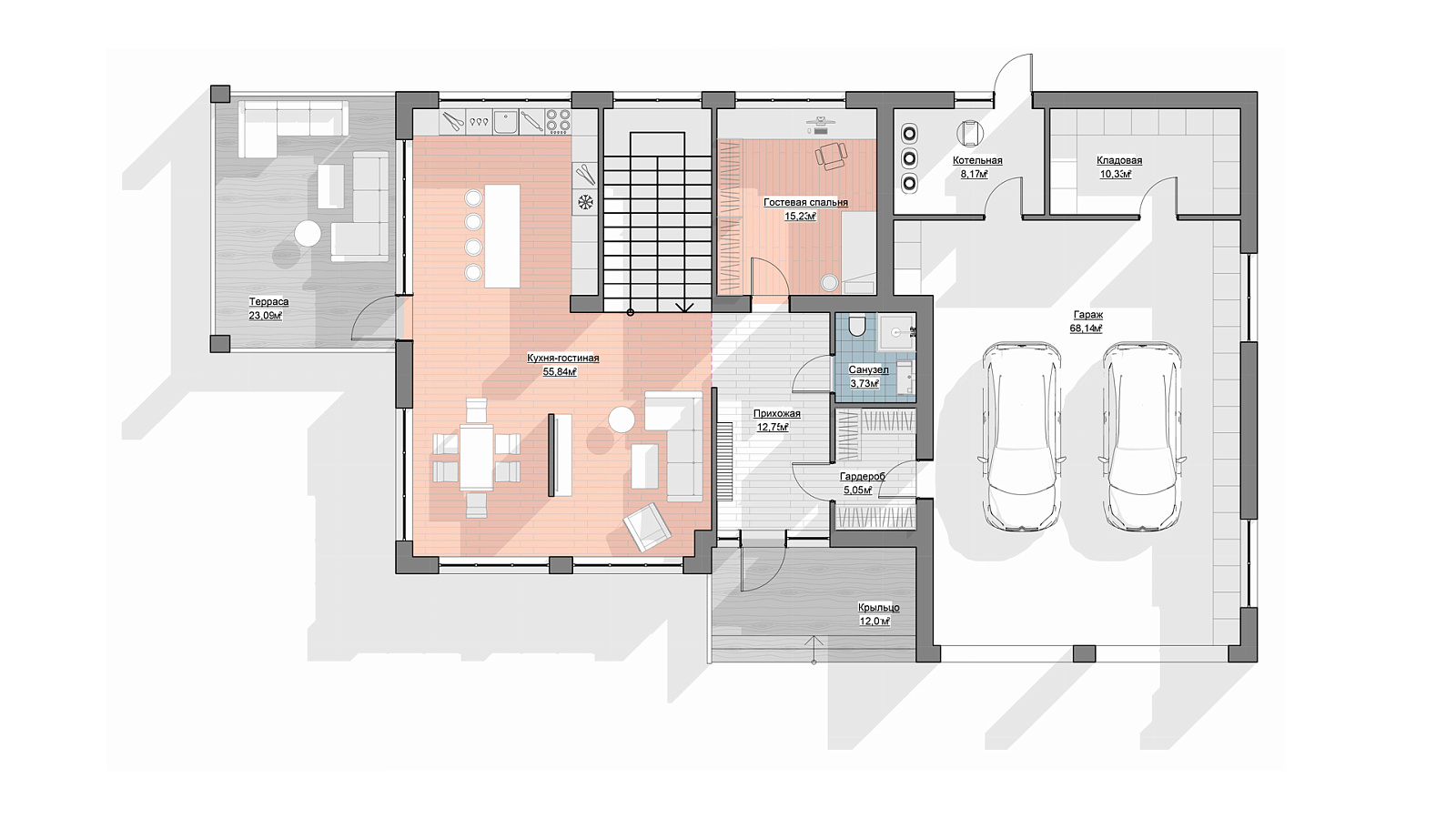 Планировка 1 этаж