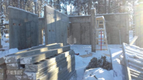 Прогрев бетона. Монолитные стены и колонны 1-го этажа. Дом Райт - 6