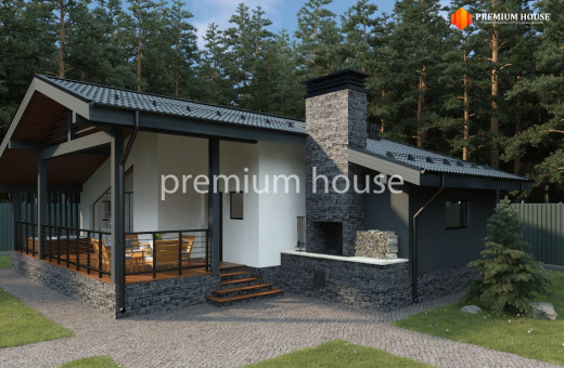 Баня с комнатой отдыха из газобетона