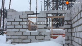 Стены газобетон 1 этаж дома. Охта с баней - 4