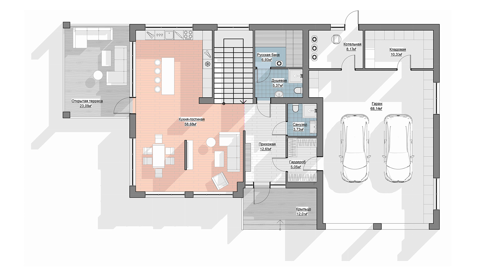 Планировка 1 этаж