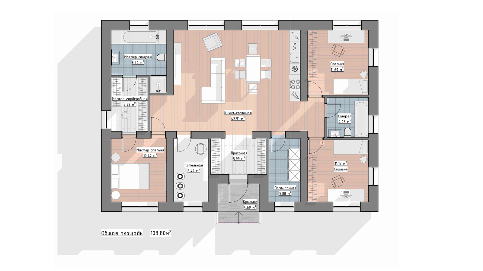 Планировка 1 этаж