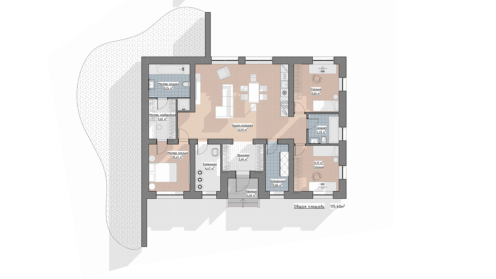 Планировка 1 этаж