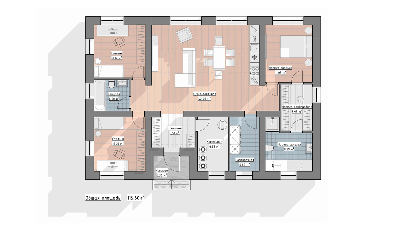 Планировка 1 этаж