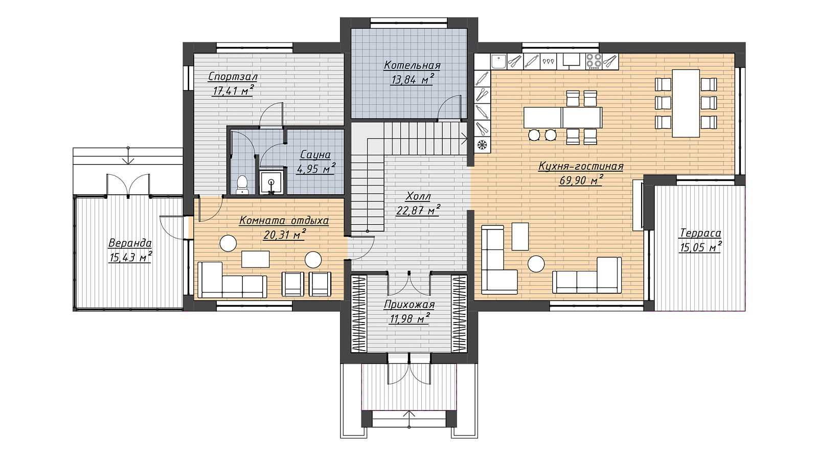 Планировка 1 этаж