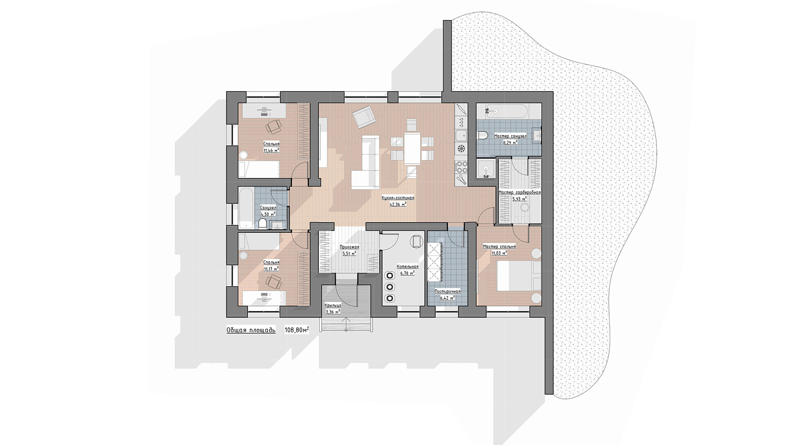 Планировка 1 этаж