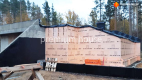 Утепление внешней стены монолитного дома под земляную кровлю 