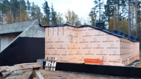 Утепление внешней стены монолитного дома под земляную кровлю 