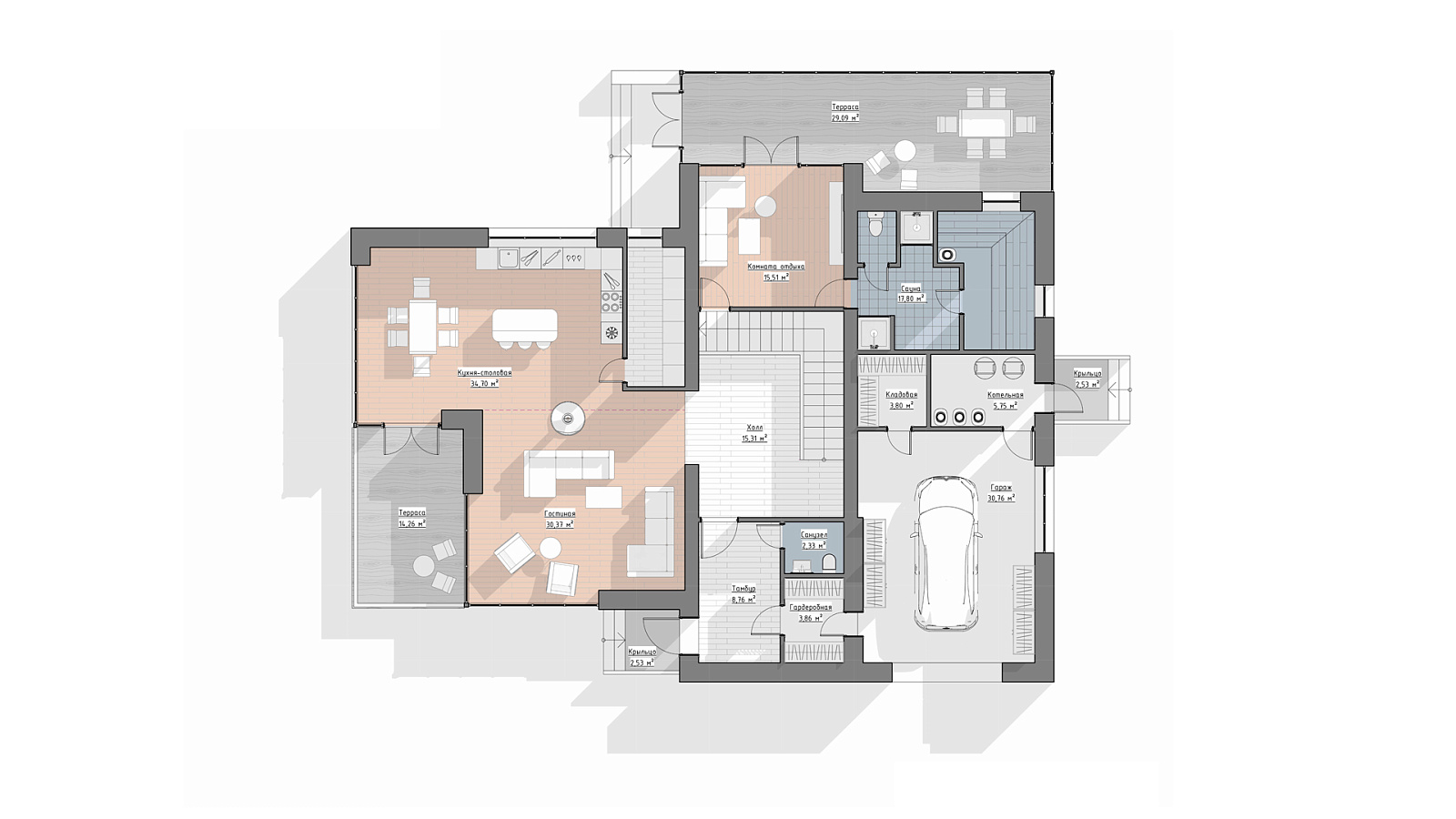 Планировка 1 этаж