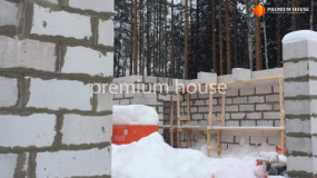 Стены газобетон 1 этаж дома. Охта с баней - 5