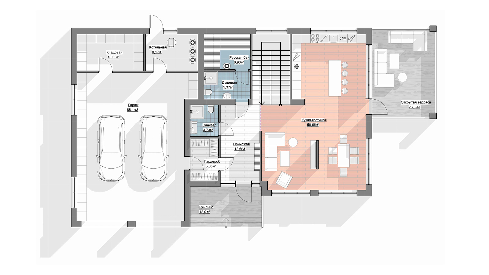 Планировка 1 этаж