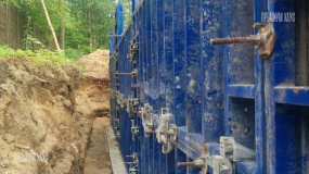 Армирование стен цокольного этажа и установка опалубки - 8