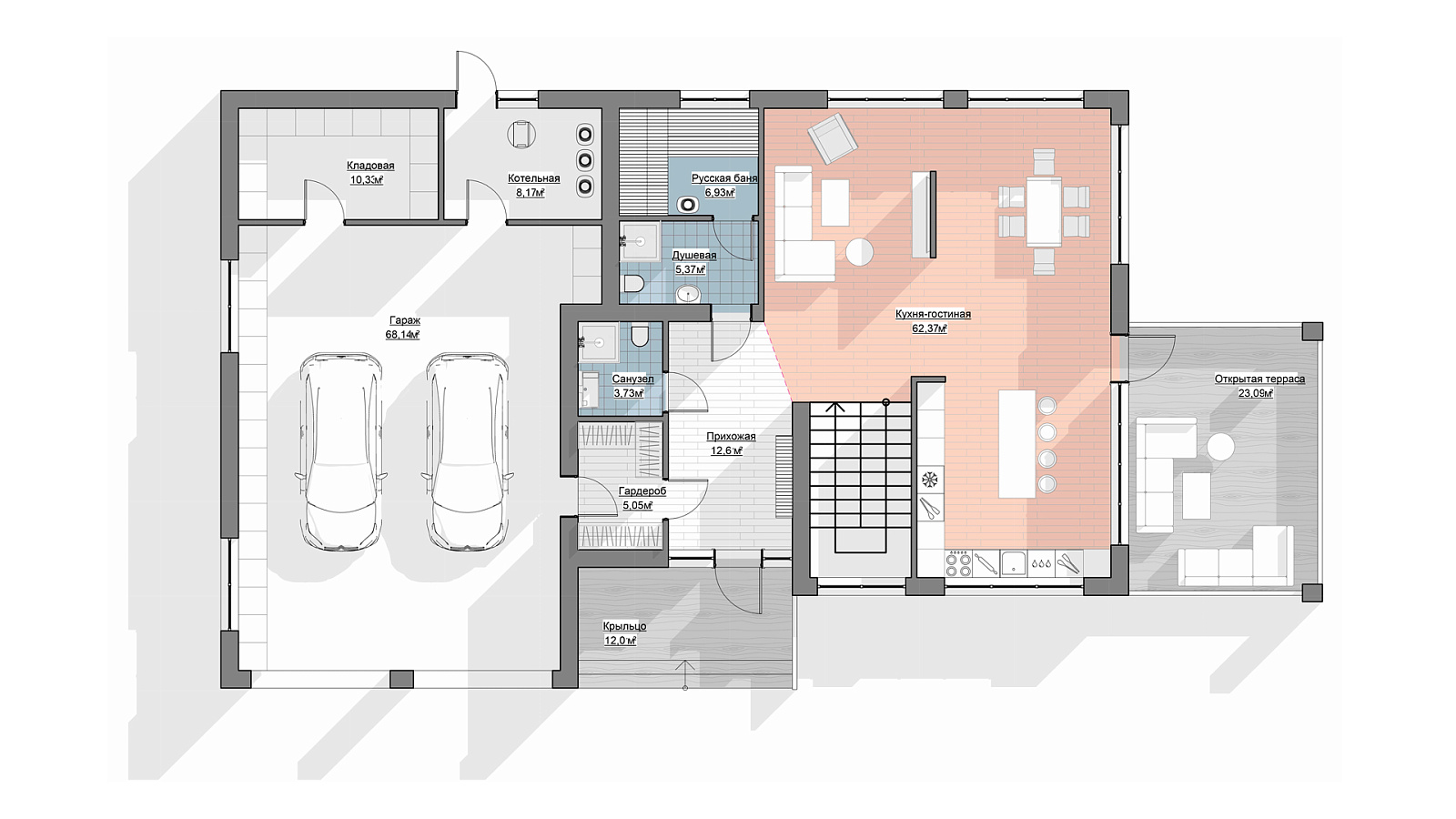 Планировка 1 этаж