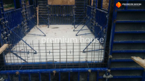 Армирование стен цокольного этажа и установка опалубки - 6