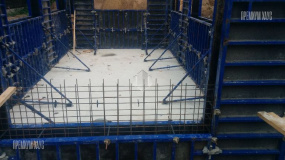 Армирование стен цокольного этажа и установка опалубки - 6