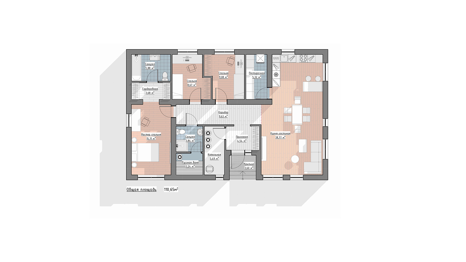 Планировка 1 этаж