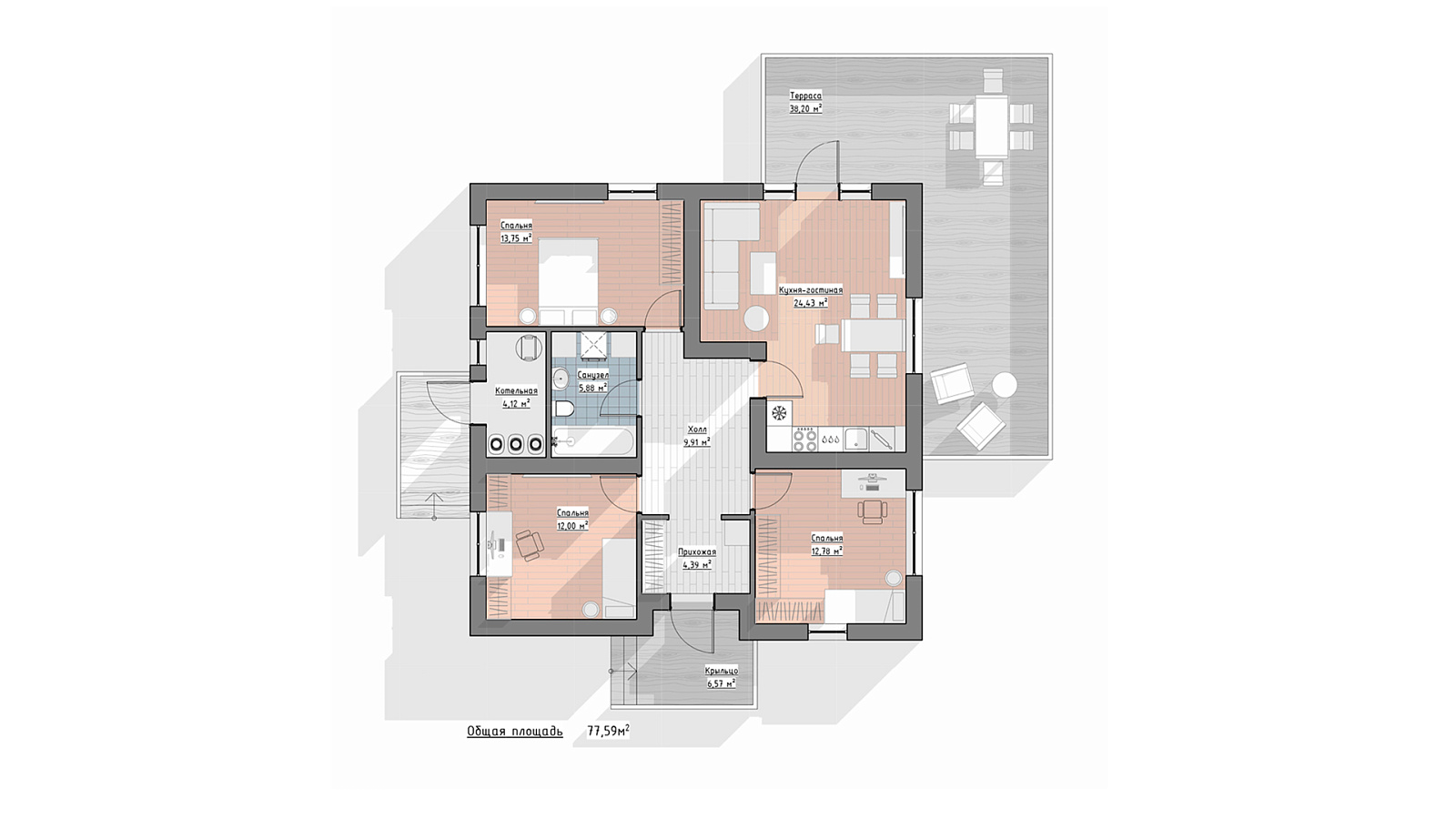 Планировка 1 этаж