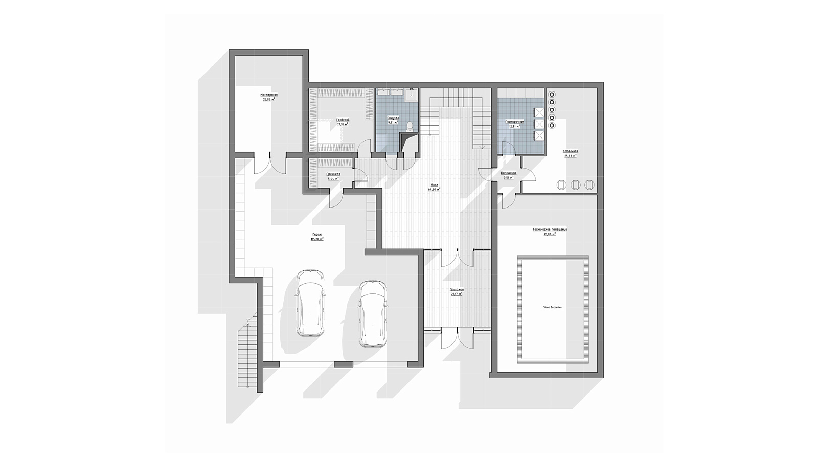 Планировка цоколь