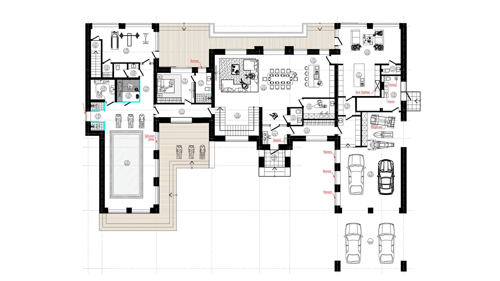 Планировка 1 этаж