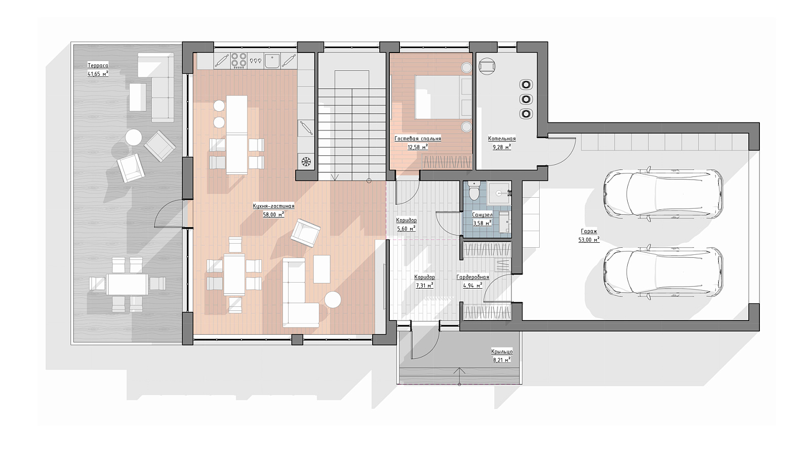 Планировка 1 этаж