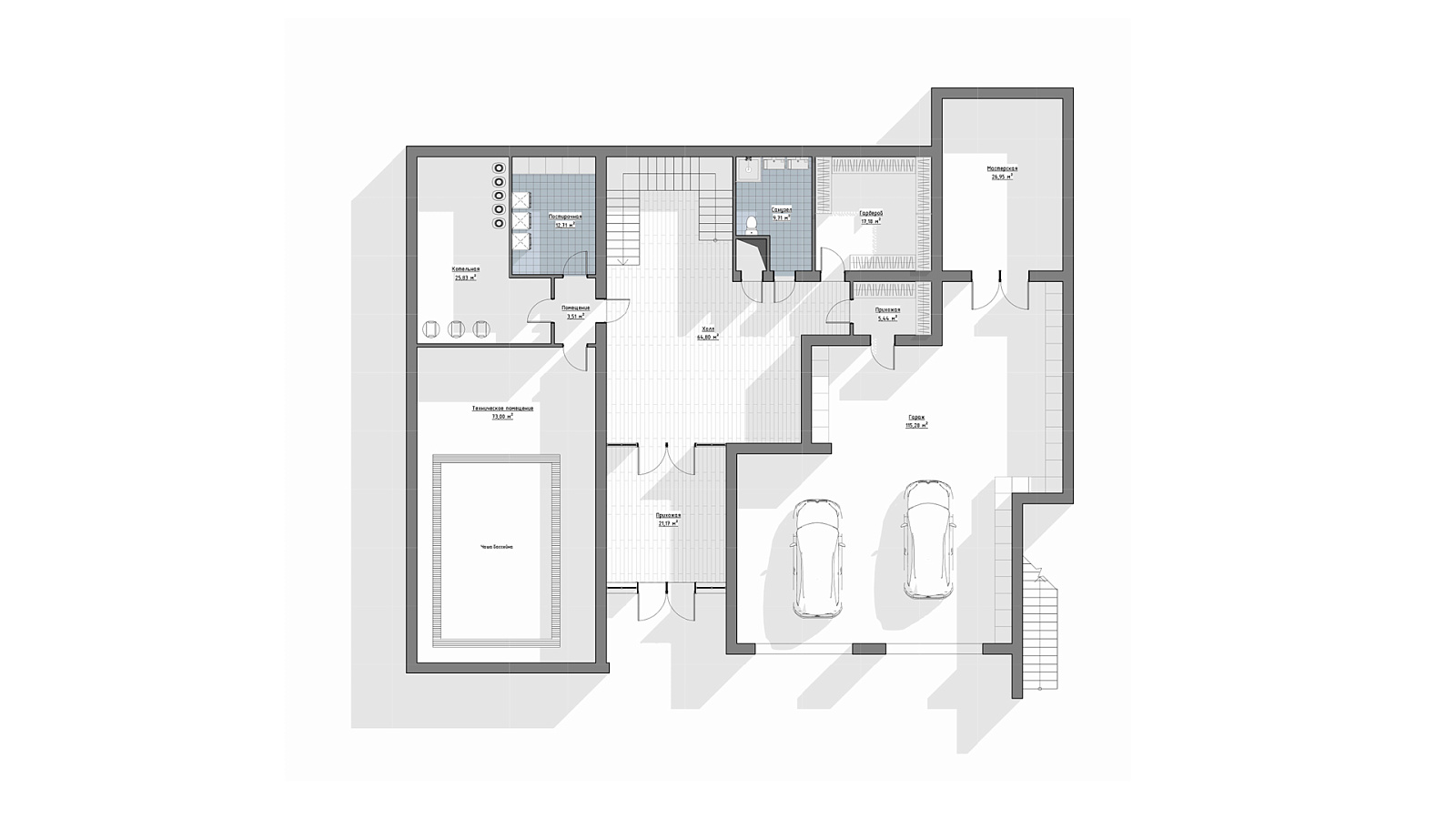 Планировка цоколь