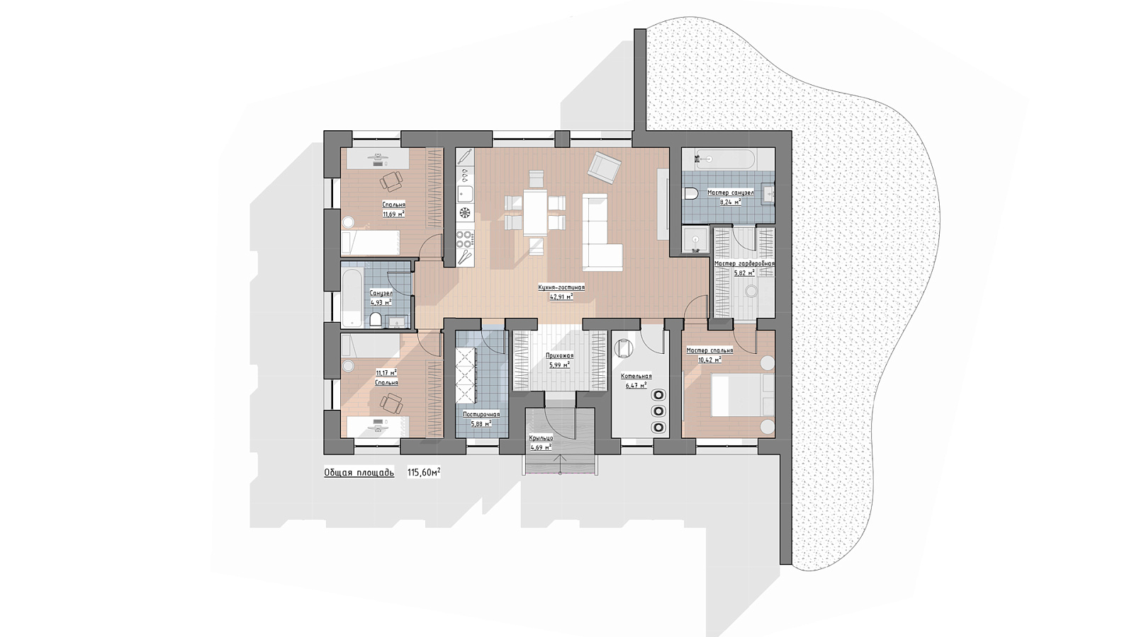 Планировка 1 этаж