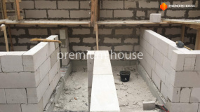 Стены газобетон бани. Охта с баней - 2