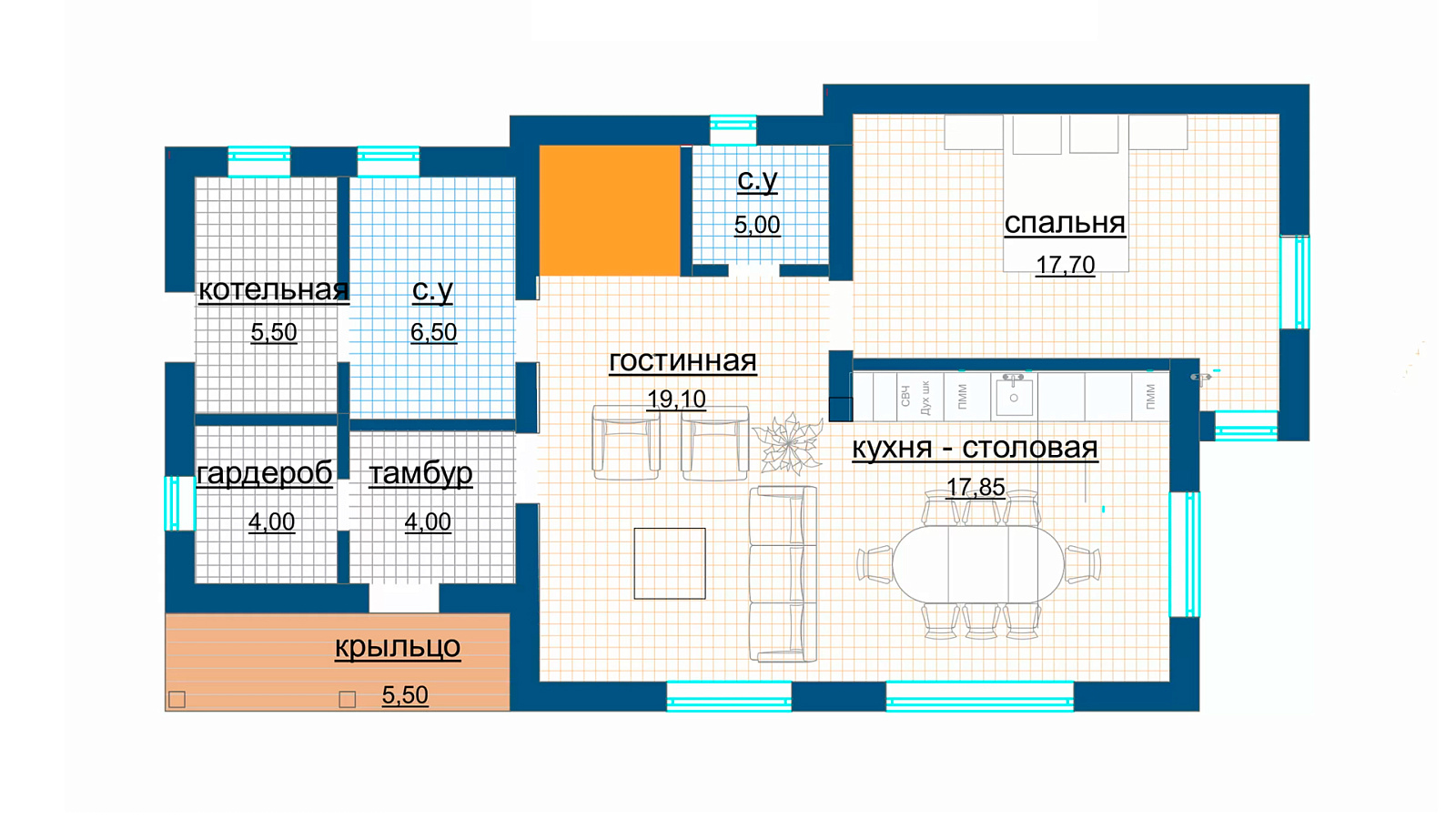 Планировка 1 этаж