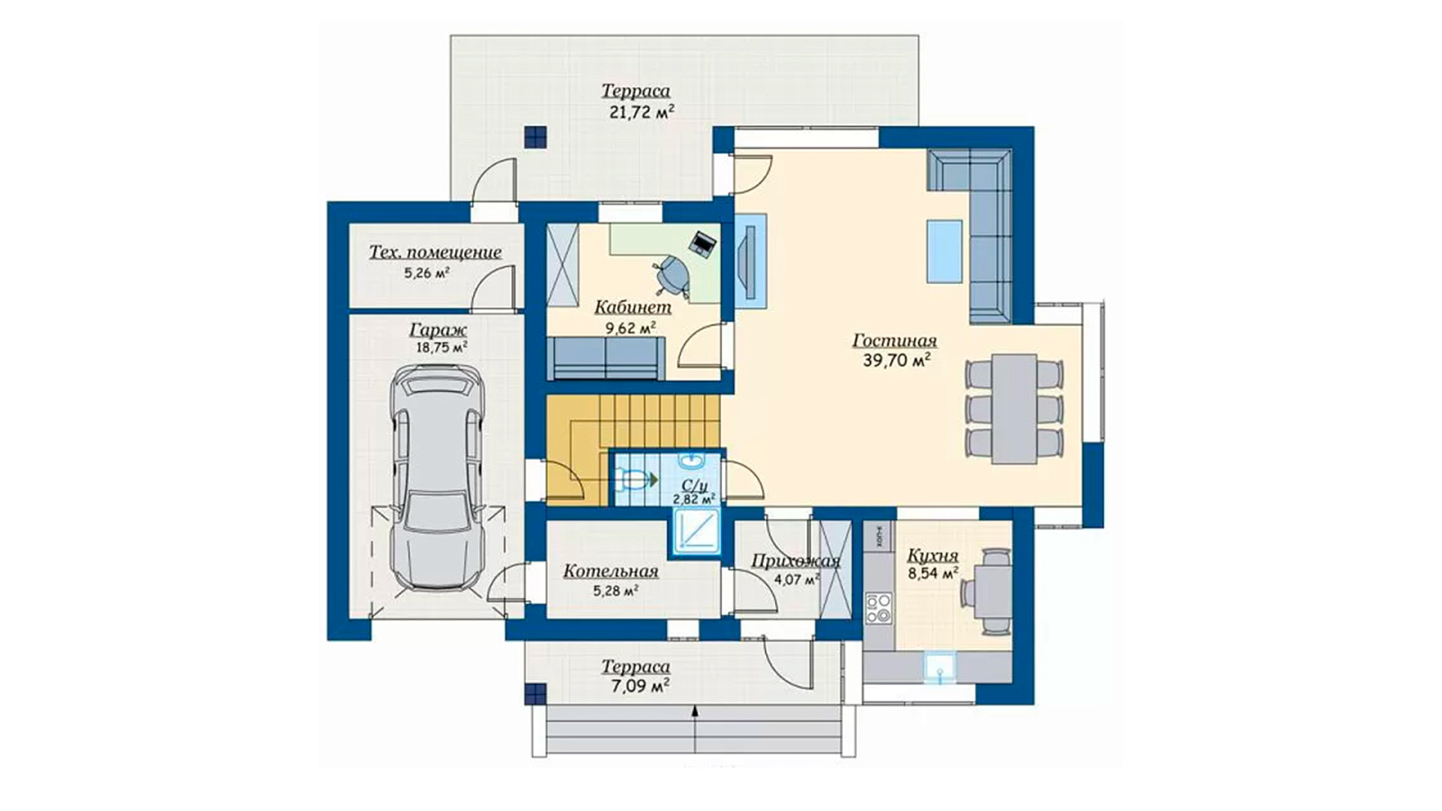 Планировка 1 этаж