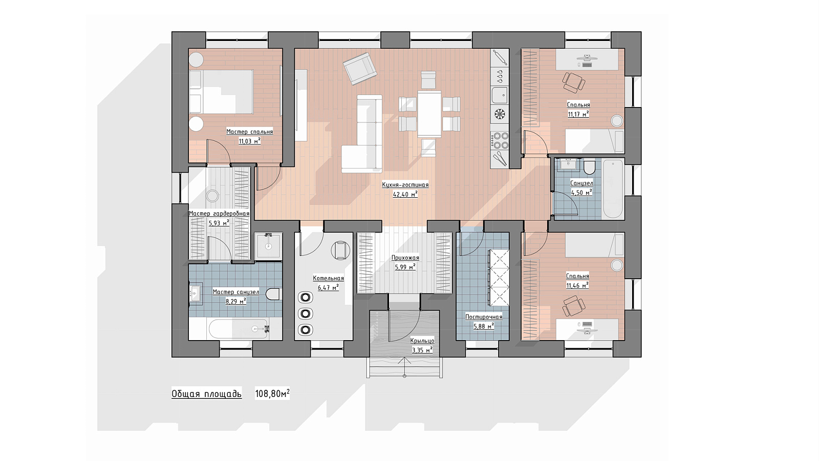 Планировка 1 этаж