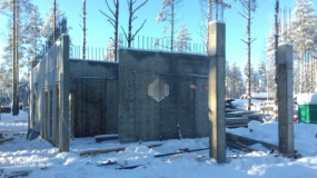 Прогрев бетона. Монолитные стены и колонны 1-го этажа. Дом Райт - 7