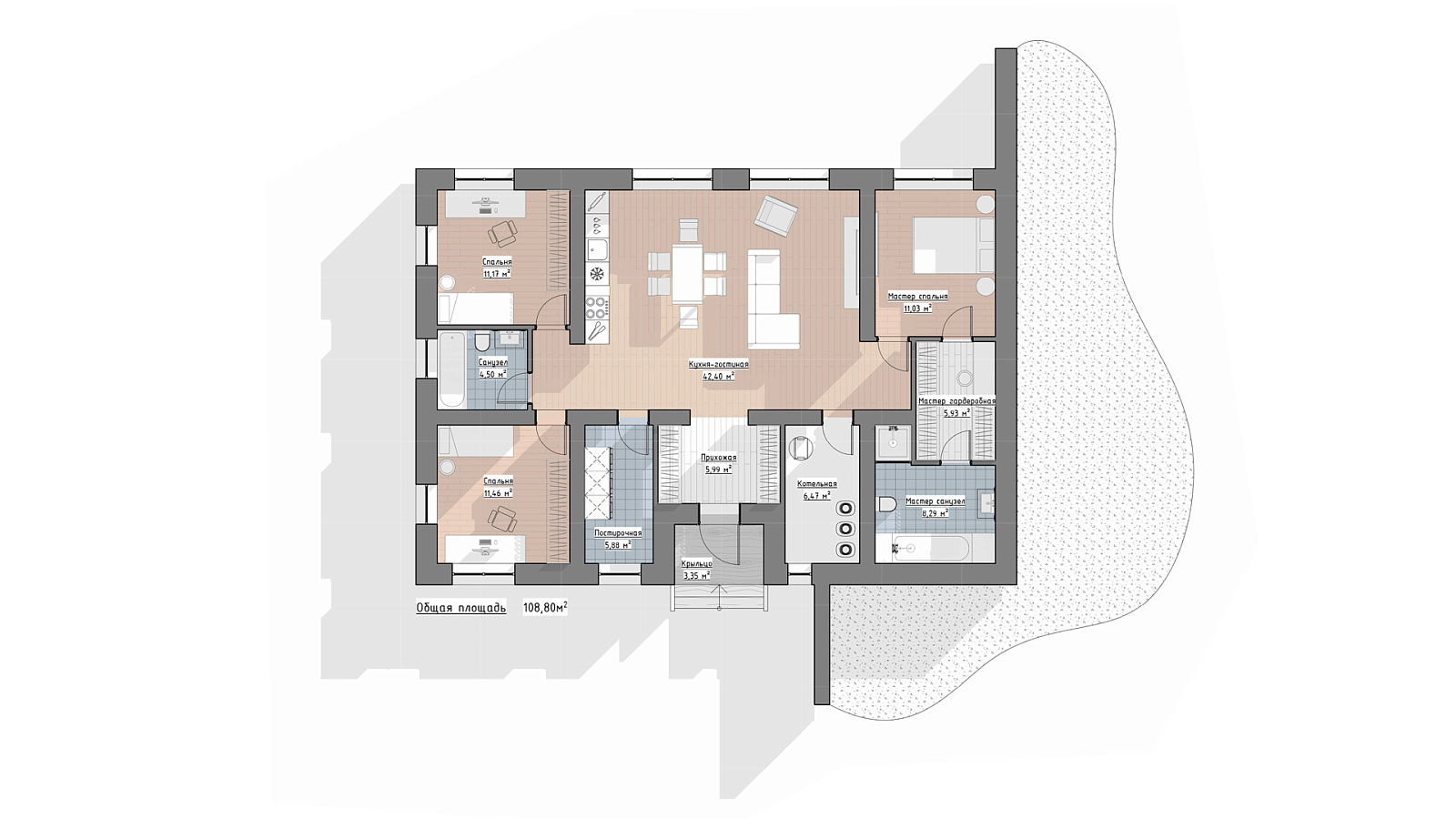 Планировка 1 этаж