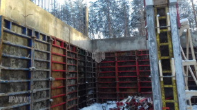 Прогрев бетона. Монолитные стены и колонны 1-го этажа. Дом Райт - 5