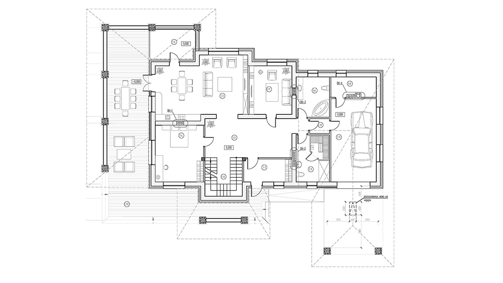 Планировка 1 этаж